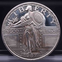 Vintage 1987 Standing Liberty 1oz Silver Round