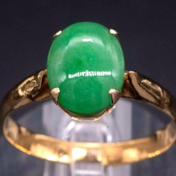 18K Gold Type A Jadeite Ring