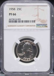 1958 25C Washington Quarter NGC PF66