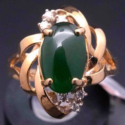 14K Gold Jadeite Ring