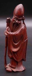 Vintage Chinese Wood Figure Old Man