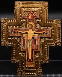 Vintage Wood Jesus Crucifix Icon