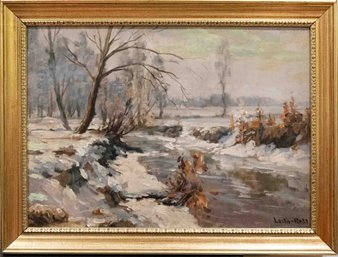 Mid Century Impressionist Oil On Canvas Signed Leith-Ross
