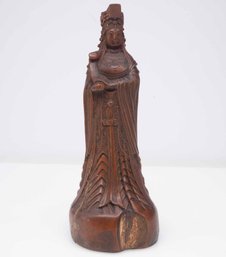 Old Hand Carved Wood Bodhisattva Sculpture
