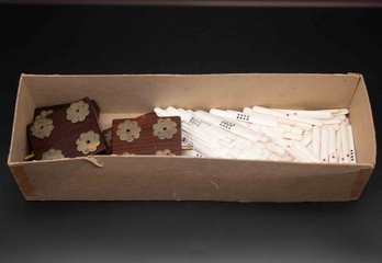 Old Chinese Mahjong Counting Tiles And Accessories
