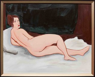 After Amedeo Modigliani Oil On Canvas 'Nu Couche'