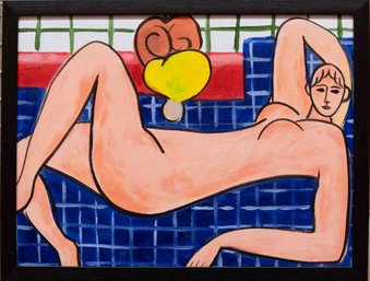 After Henri Matisse Oil On Canvas 'The Pink Nude'