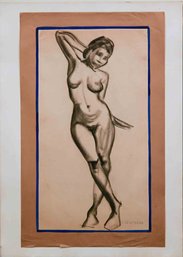 Vintage Modernist Ink On Paper Signed T. De. Lempicka