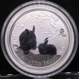2011 Perth Mint Year Of The Rabbit 1/2 Oz Silver Coin