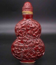 Old Chinese Cinnebar Snuff Bottle