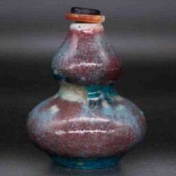 Old Chinese Porcelain Gourd Shape Snuff Bottle