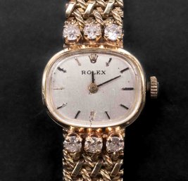 Vintage Rolex Ladies 14K Gold And Diamond Watch(READ DETAIL)