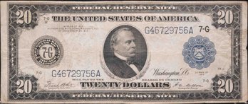 1914 Chicago Illinois 7-G Twenty Dollar Large Federal Reserve Note