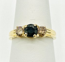 Natural Diamond And Sapphire Ring,'# 2415