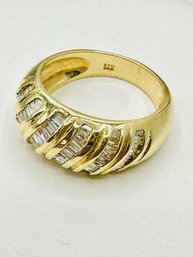 14KT Yellow Gold  Natural Diamond Ring  Baguette Diamond '# 2035