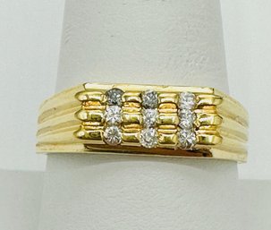 14KT Yellow Gold  Natural Diamond Mens Ring Size: 9.25''# 2081