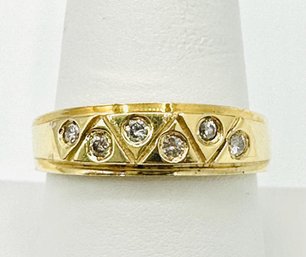 14KT Yellow Gold  Natural Diamond Mens Ring Size: 9.5''# 2082