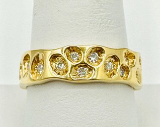 14KT Yellow Gold  Natural Diamond Mens Ring Size: 9.25''# 2083