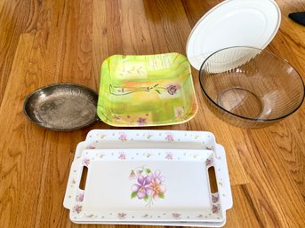 Trays And Big Glass Bowl