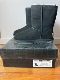 Australia Sheepskin Classic Short Boots Black Size 6 New In Box