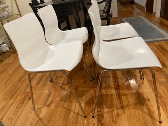 Four Contemporary Chairs White