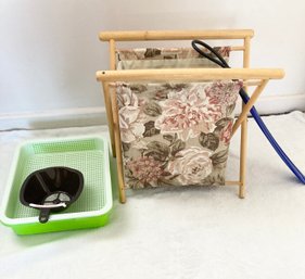 Magazine Rack, Coffee Filter, Show Horn And Washing Plastic Basket