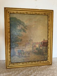 Vintage Antique Oil On Panel