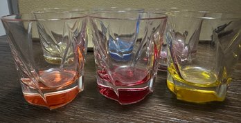 Set Of 6 Colorful Glass Shot Cups. Bought In Italy.