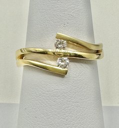 18KT Yellow Gold With Natural Diamond Fancy Ring Size 6.75 - J11139