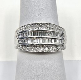 18KT White Gold With Natural Diamond Fancy Ring Size 7.75 - J11147