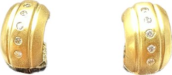 14KT Yellow Gold Pair Of Heavy Huggies Earrings - J11175