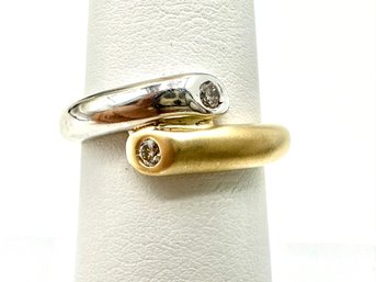 14KT Gold, 2-Tone Natural Diamond Ring Size 7 - J11257