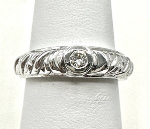 14KT White GoldNatural Diamond Ring Size 6.5 - J11266