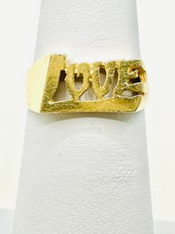 14KT Gold Love  Ring,Block Letters Size 5 - J11285