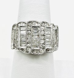 14KT White Gold Diamond Fancy Ring Size 7 - J11304