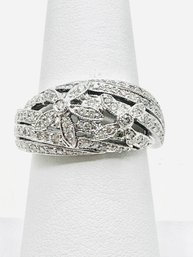18KT White Gold Diamond Fancy Ring Size 7 - J11309