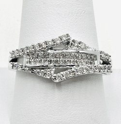 14KT White Gold Diamond Fancy Ring Size 10 - J11324