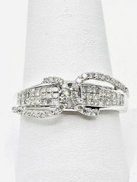 14KT White Gold Diamond Fancy Ring Size 10 - J11329