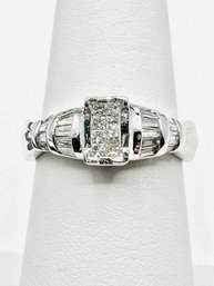 14KT White Gold Diamond Fancy Ring Size 6.75 - J11334