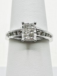 14KT White Gold Diamond Fancy Ring Size 6.75 - J11339