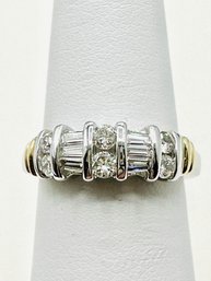 14KT Gold 2-Tone Diamond Fancy Ring Size 5.5 - J11340