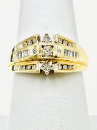 14KT Yellow Gold Natural Diamond Ring Size 7.25 - J11378