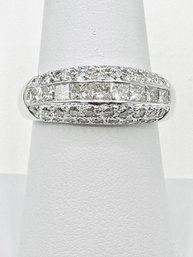 14Karat White Gold Natural Diamond Ring Size 8 - J11484