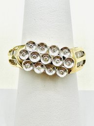 Natural Diamond Ring In 14KT Yellow Gold Size 6.75 - J11517