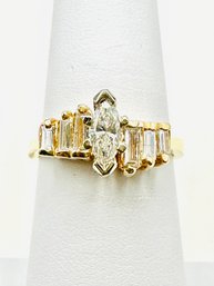 Ladys Natural Ring-size Engagement Ring In 14KT Yellow Gold Size 6.5 - J11521