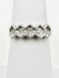 14 Karat White Gold Natural Diamond Lady Ring Size 5.75 - J11556