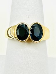 14 Karat Yellow Gold Natural Sapphire Ring Size 7.25 - J11577