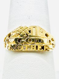 14 Karat Yellow Gold # 1 GOD MOTHER Ring Size 7.25 - J11603