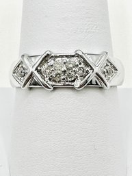 14KT White Gold Natural Diamond Ring Size 9.75 - J11616