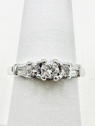 14KT White Gold Natural Diamond Engagement Ring Size 6 - J11624